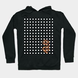 Abstract Geometric Rectangles Nature Orange Rose Hoodie